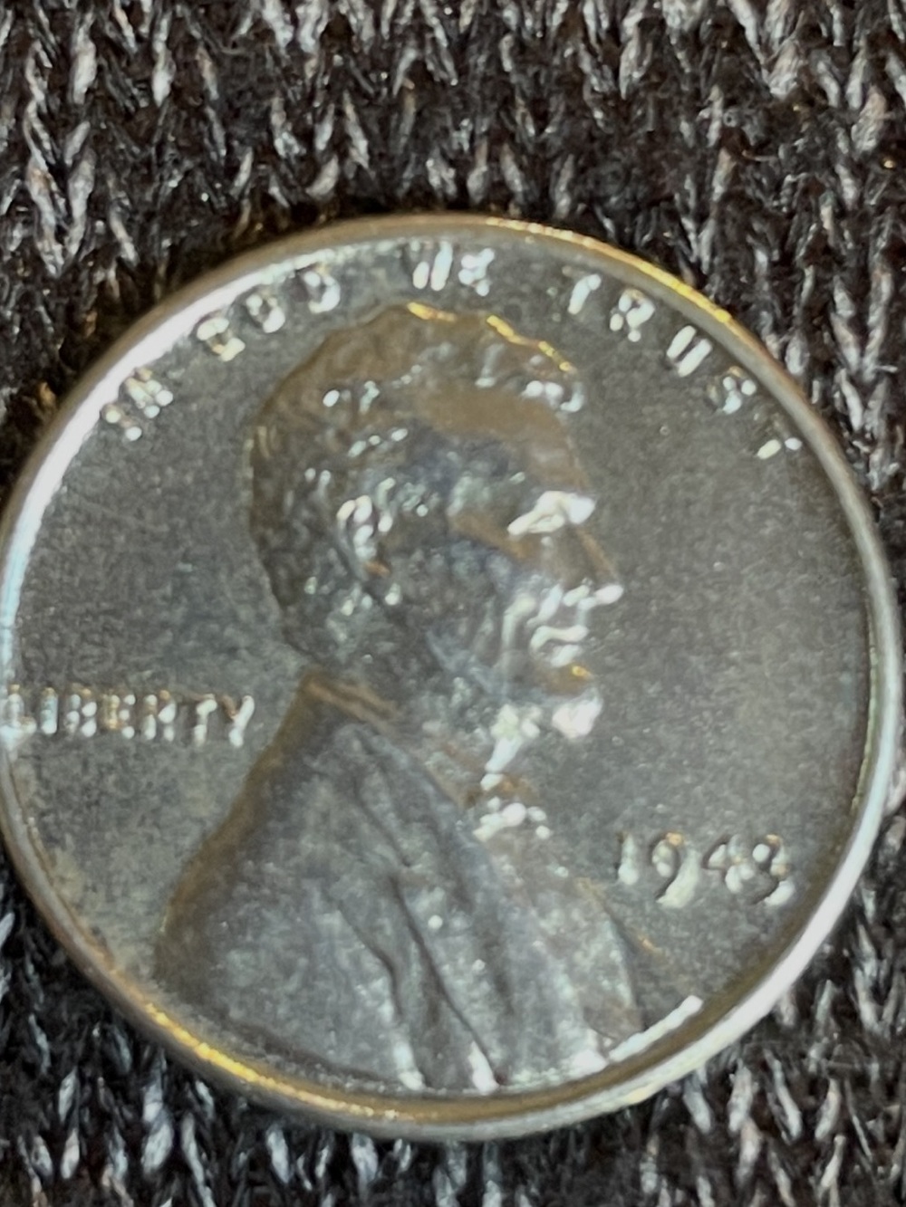 1943 Lincoln Wheat Penny - Shiny silver Coin collectible and clean ..
